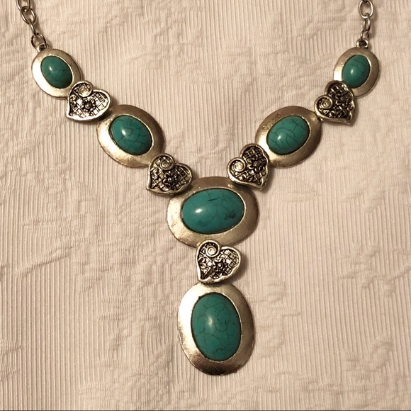 Stunning silver plated turquoise necklace - Picture 5 of 7